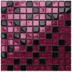 Mosaïque en verre sur filet pour salle de bain ou cuisine 30 cm x 30 cm - Purple sunset