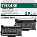 TN3480 TN-3480 Lot de 2 toners compatibles avec Brother TN-3480 pour Brother HL-L5100DN HL-L5200DW MFC-L5750DW MFC-L5700DW DCP-L5500DN HL-L6400DW HL-L5000D Noir