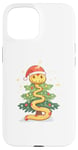 iPhone 15 2025 green snake with Christmas hat - Chinese new year 2025 Case