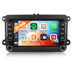 CAMECHO 2+64G Android 13 Car Stereo for VW Polo Passat Scirocco Skoda Octavia Fabia Seat Support Sat Nav 7 inch Double Din Car Stereo with Wireless Carplay Android Auto RDS FM Bluetooth Mirror Link