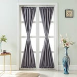 ele ELEOPTION French Panneau de Porte Panneau de Rideaux Isolation Thermique Couleur Pure Panneau de Rideaux de Porte Française Blackout Curtains French Door Panels, 1 Piece (Gris, 64 * 102cm)