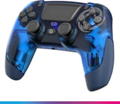 Manette PS4 PS3 PC ANDROID iOS, sans fil, Sortie Casque Stéréo, Vibrations réglables, Pavé tactile, boutons macro, mode Turbo, Wake up, Gyroscope 6 axes, Revolt (Neptune Blue/Bleu)