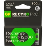 GP Batteri Recyko Pro NiMH AAA HR03 800mAh 4-Pack