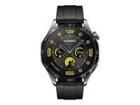 Huawei Watch Gt 4 - 46 Mm - Rostfritt Stål - Smart Klocka Med Rem - Fluoroelastomer - Handledsstorlek: 140-210 Mm - Display 1.43" - Nfc, Bluetooth - 48 G  - Svart