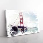 Big Box Art San Francisco Golden Gate Bridge 2 V3 Canvas Wall Art Print Ready to Hang Picture, 76 x 50 cm (30 x 20 Inch), Multi-Coloured