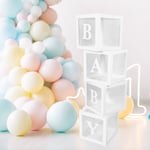 4PCS Transparent Balloon Box With Letters Balloon Gift Decoration Box BGS