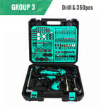 Tungfull outils de forage 30000RPM outils rotatifs Dremel accessoires Set perceuse électrique Dremel Mini perceuse graveur outils électriques - Type Drill with 350 pcs