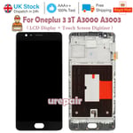 For Oneplus 3 3t A3000 A3003 A3010 Lcd Display Touch Screen Assembly +frame Uk