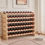 Range bouteille Porte-Bouteilles en Bois, Casier à Vin Range Bouteille, étagère à Bouteille en 6 Etages pour 60 Bouteilles de vin, 1103080.5cm