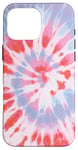 iPhone 16 Pro Max Fun Spiral Tie-dye curly pattern. Pink, Blue Tie Dye Case