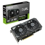 ASUS Dual GeForce RTX 4060 Ti SSD OC Edition 8 Go GDDR6 Carte Graphique de Jeu (NVIDIA GeForce RTX4060Ti DLSS 3, Emplacement SSD M.2 intégré, 1 x HDMI 2.1a, 3 x DisplayPort 1.4a,