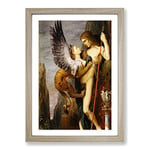 Big Box Art Gustave Moreau Oedipus and The Sphynx Framed Wall Art Picture Print Ready to Hang, Oak A2 (62 x 45 cm)