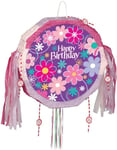 Happy Birthday Blomstrande Trumma - Pop Out Pinata 46x10x46 cm