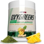 OxyGreens by EHPlabs - Daily Super Greens Powder, Spirulina Herbal Supplement with Prebiotic Fibre, Alkalizing Antioxidants & Immunity Wellness, 30 Serves (Pineapple)