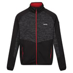 Regatta Mens Coladane V Marl Full Zip Fleece Jacket (Black/Danger Red) material_Synthetic - Size Medium