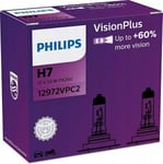 Philips H7 visionplus -lamput, 2 kpl