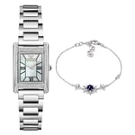 Emporio Armani Women's Silver-Tone Stainless Steel Watch and Sterling Silver Bracelet, Set