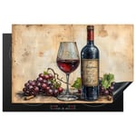 KitchenYeah© Protege Plaque Tapis Pour Induction 81x52 cm Deco Cuisine Protection Vitrocéramique Pour Cuisiniere Vin - Raisin - Boisson - Verre à vin - Fruit