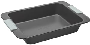 Laura Ashley Non-Stick Oven Roasting Pan Large 32cm, Dishwasher, Freezer & Oven Safe Roasting Pan, Bakeware, Sage Green Silicone Handles, Pale Charcoal for Cooking, Baking & Roasting (PFAO/PFAS Free)