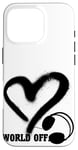 Coque pour iPhone 16 Pro Casque Musique Coeur Techno House Amour