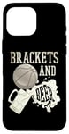 Coque pour iPhone 16 Pro Max Supports de basket-ball universitaire et boisson de tournoi de mars de bière