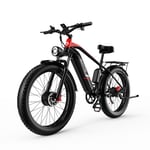 DUOTTS F26 elektrisk cykel 26 ", 750W * 2 dubbla motorer, 48V20AH batteri, maximal hastighet 55 km, räckvidd 40-120 km, Shimano 7-växlad, tre körlägen