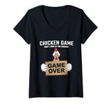 Womens The Chicken Game Do Not Look At This Chicken Game Overs V-Neck T-Shirt