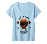 Womens Top Gun Maverick Aviator Lt. Javy Coyote Machado Helmet V-Neck T-Shirt