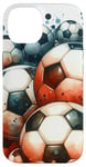 iPhone 14 Funny Cool Soccer Balls Pattern Football Soccer Design Case