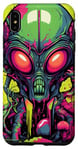 Coque pour iPhone XS Max Tête d'extraterrestre verte mignonne visage OVNI || Alien