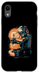 Coque pour iPhone XR Robot Hugs Cat - Adorable robot graphique pour amoureux des chats et des chatons