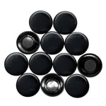 Large Black Planning Office Magnets for Fridge, Whiteboard, Noticeboard, Filing Cabinet - 40mm dia x 8mm high - Pack of 12