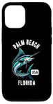 Coque pour iPhone 12/12 Pro Motif Palm Beach Floride USA Fishing