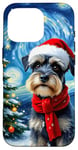 Coque pour iPhone 16 Pro Miniature Schnauzer Starry Night Christmas Van Gogh Dog