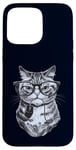 Coque pour iPhone 15 Pro Max Chat ringard tenant une souris d'ordinateur mignon chaton geek