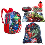 Avengers Marvel Sac à Dos 3D École Maternelle Brot Canette, Boîte Tasse Gourde À