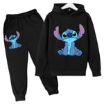 Lilo Stitch Träningsoverall för barn Hoodie Byxor Set Träningsoveraller Black Black 120cm