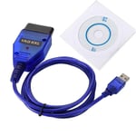 Câble USB 16 broches pour Diagnostic de voiture,Interface VAG-Com KKL 409.1,prise OBD2 II,Scanner pour véhicule - Type blue