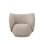 Ferm Living - Rico Lounge Chair Brushed Sand - Lenestoler - Tre/Tekstilmateriale