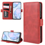 BOLONISS for Huawei Nova 6 Se Double côté magnétique Boucle Flip Case Horizontal en Cuir avec Support et Carte Machines à sous et Porte-Monnaie (Noir) Mode (Color : Red)