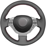 Housse de Volant de Voiture Cousue à la Main pour Nissan GTR GT-R (Nismo) 2008-2016, Housse de Volant de Voiture Cousue à la Main en Cuir PU Noir Bricolage
