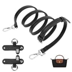 GADITIEK Strap for Longchamp - Punch-Free Adjustable Buckle Design Suit For longchamp mini bag strap - Leather Brown (Black)