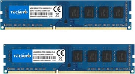 8GB Kit (2x4GB) DDR3 1333MHz PC3-10600 Unbuffered Non-ECC CL9 2Rx8 1.5V Dual Rank 240 Pin UDIMM Bureau Mémoire RAM Module Upgrade