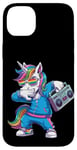 iPhone 14 Plus Unicorn in the 80s with Cassette Recorder Case