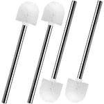 Beijiyi - Lot de 4 brosses wc, brosse pour tabouret de 8 cm de diamètre, balai de nettoyage des toilettes avec manche en acier inoxydable, brosse wc