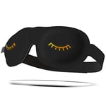 SMUG 100% Blackout Sleep & Eye Mask | Eyelash Extension Friendly | Eye Masks for Sleeping | Sleep Masks for Women & Men | Straps for Dream Comfort & Adjustability | Black Wink