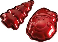 Berlinger Haus Set Of 2 Christmas Baking Molds Santa Claus Christmas Tree Berlinger Haus Bh-6947