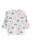 Lindex Baby Dog Print Long Sleeve Top, Light Beige