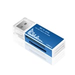 Lecteur de cartes mémoire USB 2.0,tout en 1,SD,SDHC,TF,MS,M2,adaptateur de carte Plug and Play pour ordinateur portable,ordinateur de bureau,PC - Type Bleu