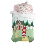 Duvet cover set HappyFriday Mr Fox Red riding hood  Multicolour Single 2 Piec